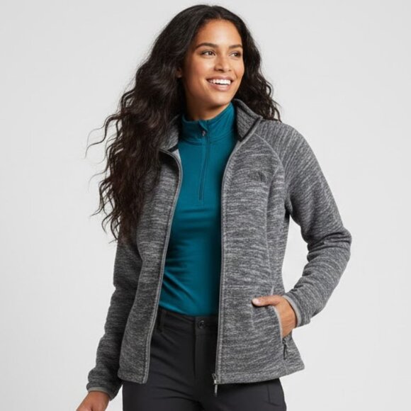 The North Face Jackets & Blazers - The North Face Polartec Gray Fleece Full Zip Long Sleeve Fall Jacket Size Medium